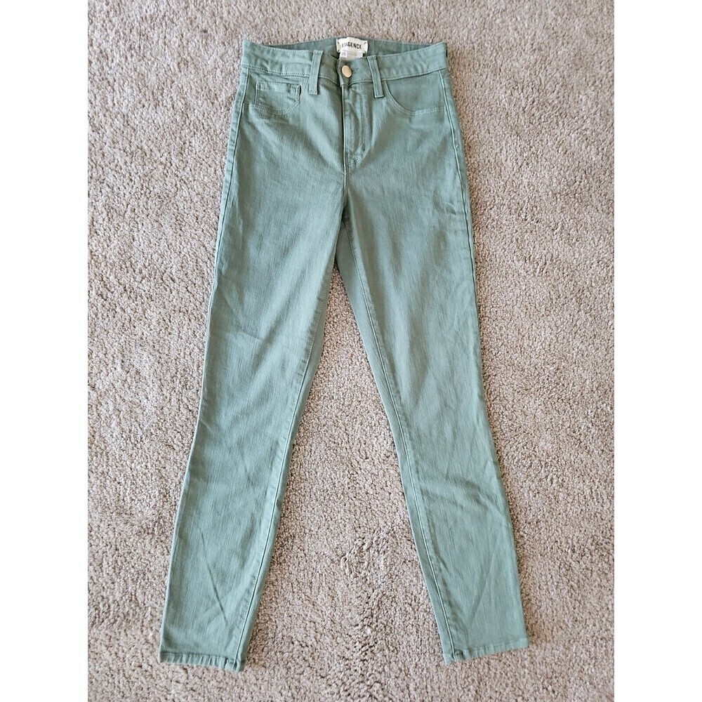 L'Agence Margot Jean High Rise Skinny Army Green Denim 25